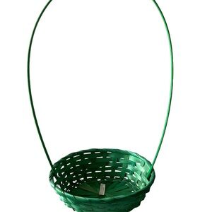 Green Easter Basket Lightweight 16” Tall with Handle 8” Wide 6” Deep
